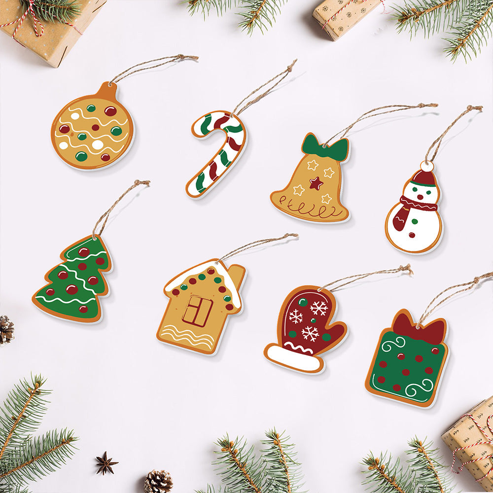 8 Stück Weihnachtsschmuck Malen nach Zahlen | Glocken und Handschuhe Set