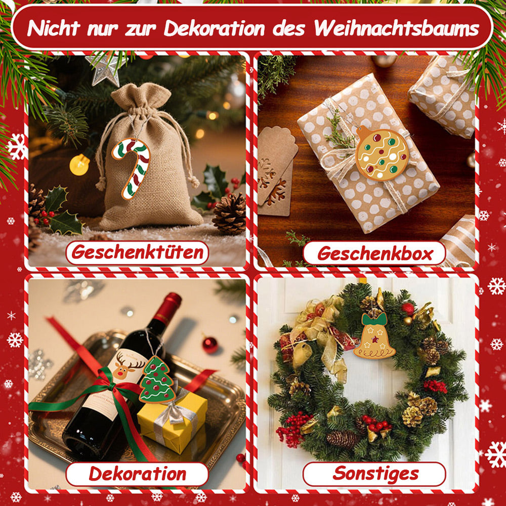 8 Stück Weihnachtsschmuck Malen nach Zahlen | Glocken und Handschuhe Set