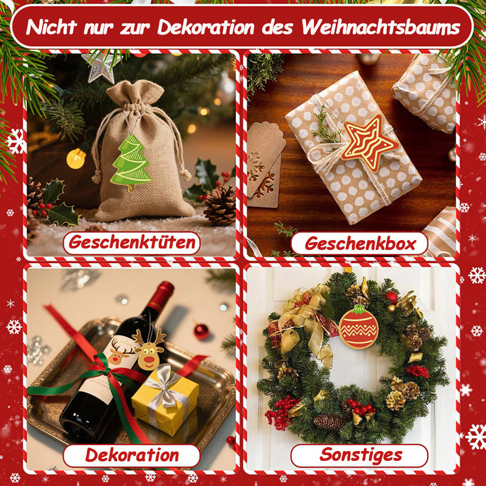 8 Stück Weihnachtsschmuck Malen nach Zahlen | Haus und Sterne Set