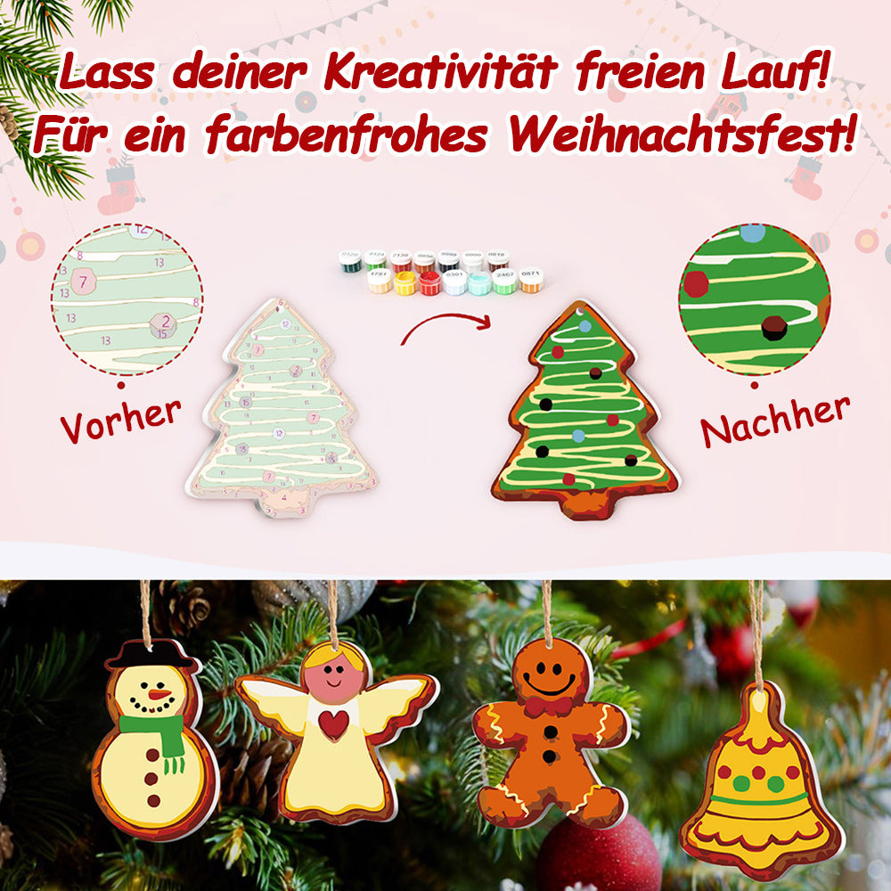 8 Stück Weihnachtsschmuck Malen nach Zahlen | Heiligabend Set