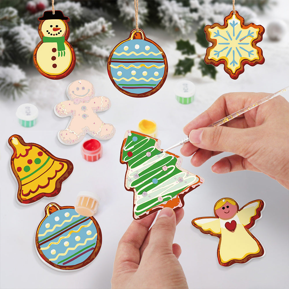 8 Stück Weihnachtsschmuck Malen nach Zahlen | Heiligabend Set