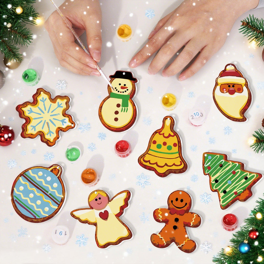 8 Stück Weihnachtsschmuck Malen nach Zahlen | Heiligabend Set