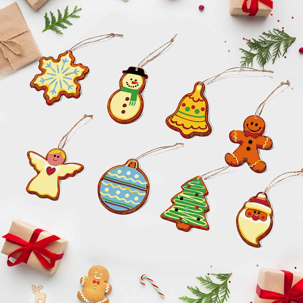 8 Stück Weihnachtsschmuck Malen nach Zahlen | Heiligabend Set