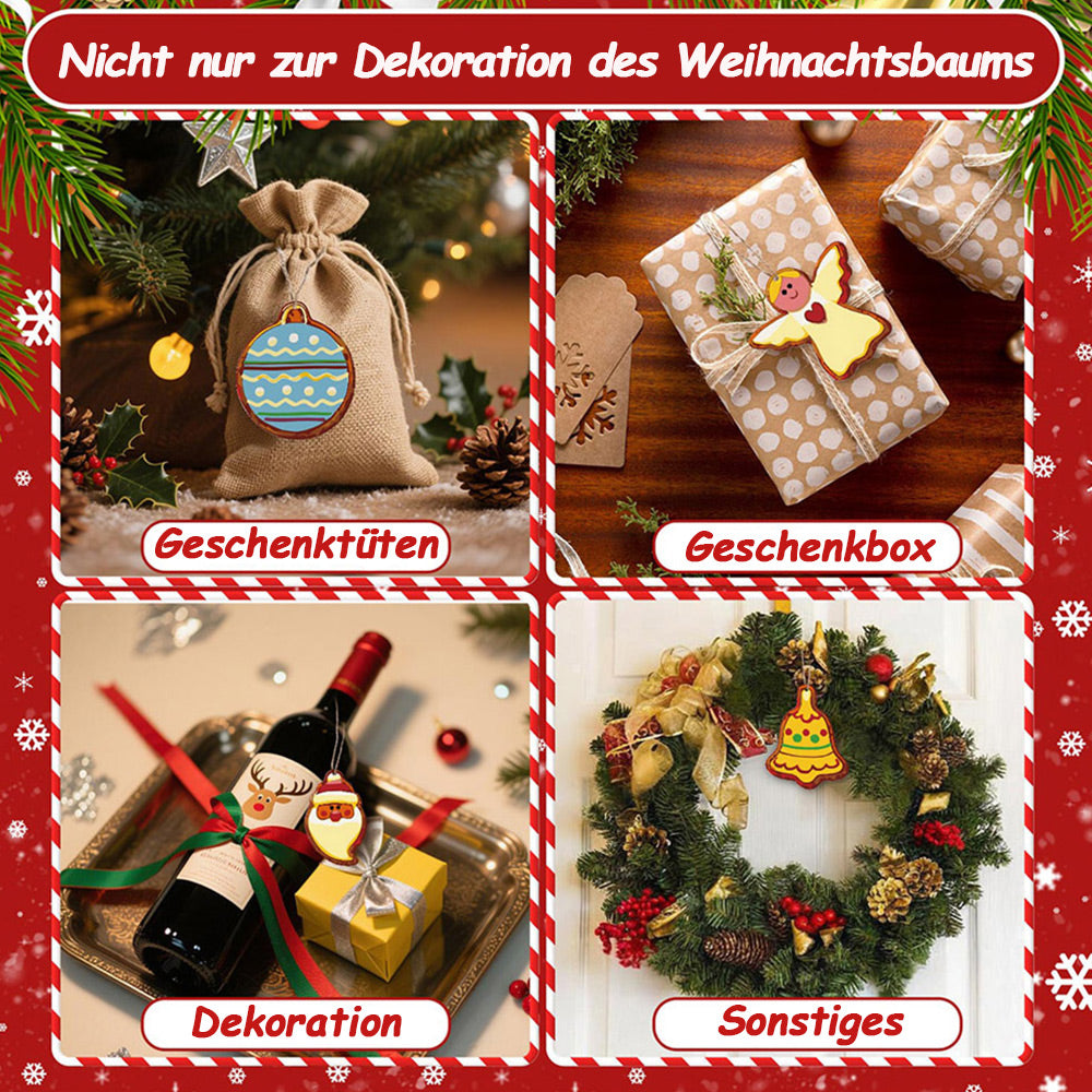 8 Stück Weihnachtsschmuck Malen nach Zahlen | Heiligabend Set