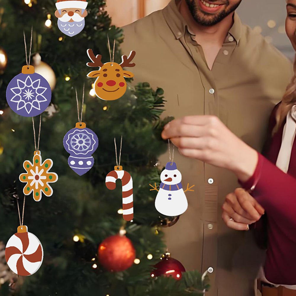8 Stück Weihnachtsschmuck Malen nach Zahlen | Lila Dekoration Set