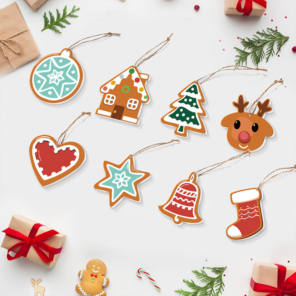 8 Stück Weihnachtsschmuck Malen nach Zahlen | Magischer Weihnachtsstern Set
