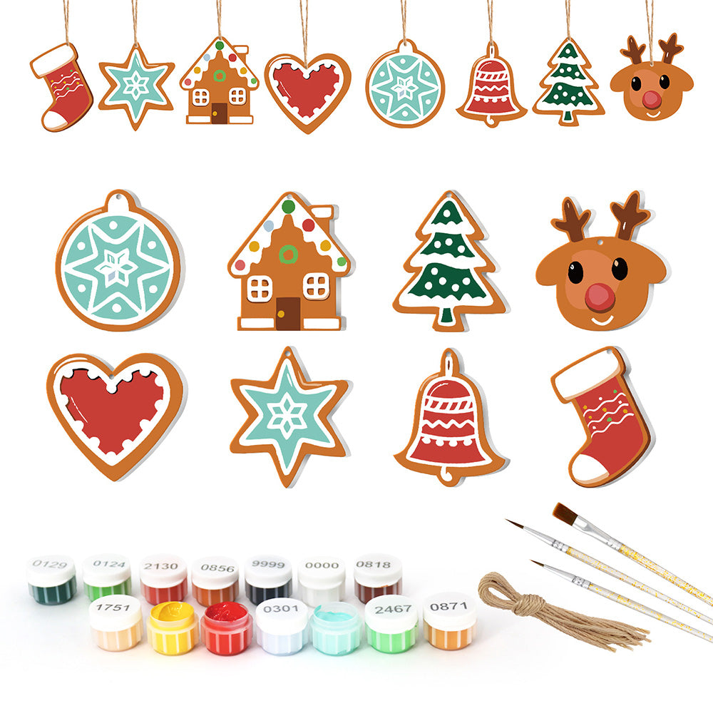 8 Stück Weihnachtsschmuck Malen nach Zahlen | Magischer Weihnachtsstern Set