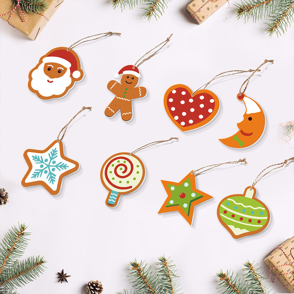 8 Stück Weihnachtsschmuck Malen nach Zahlen | Mond und Sterne Set