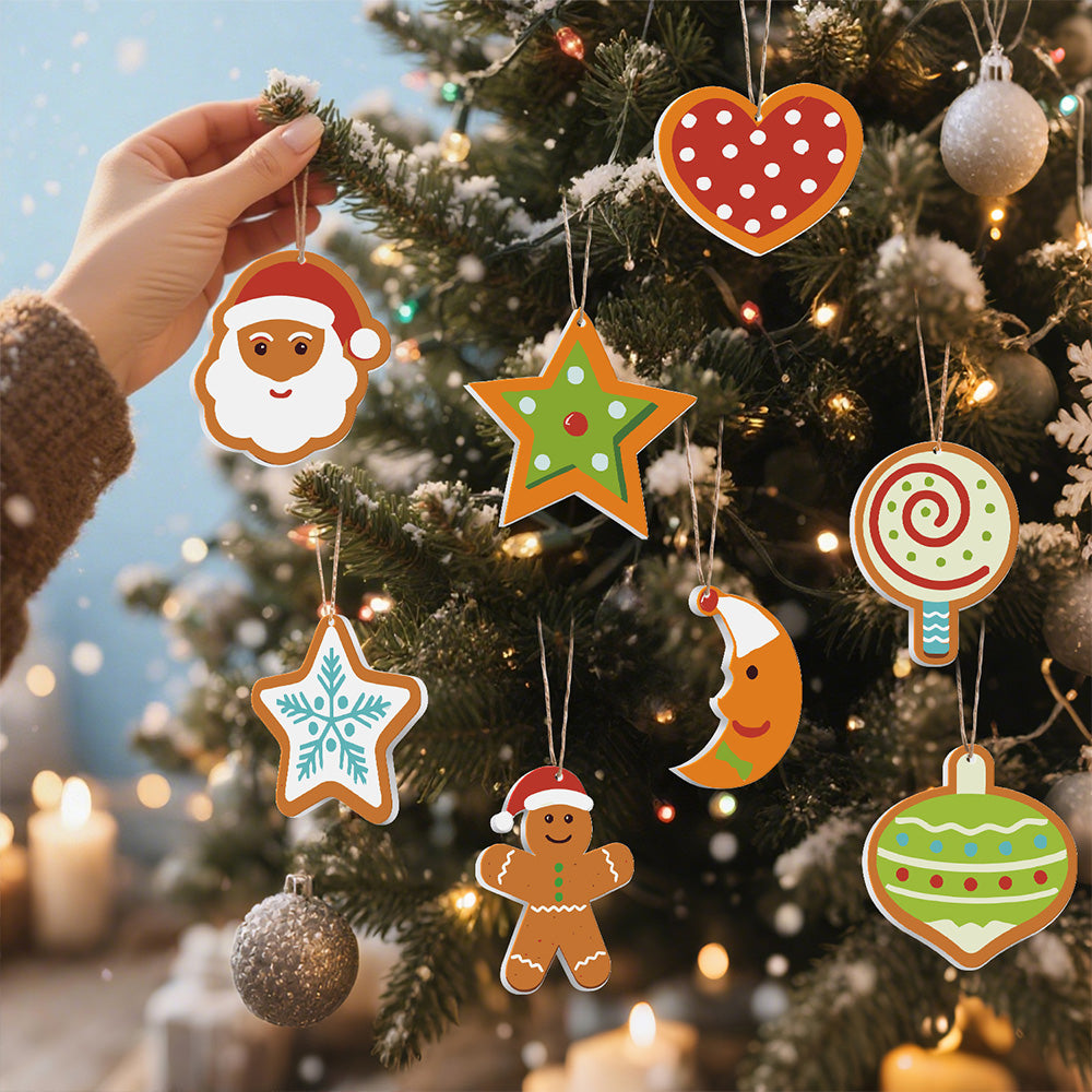 8 Stück Weihnachtsschmuck Malen nach Zahlen | Mond und Sterne Set