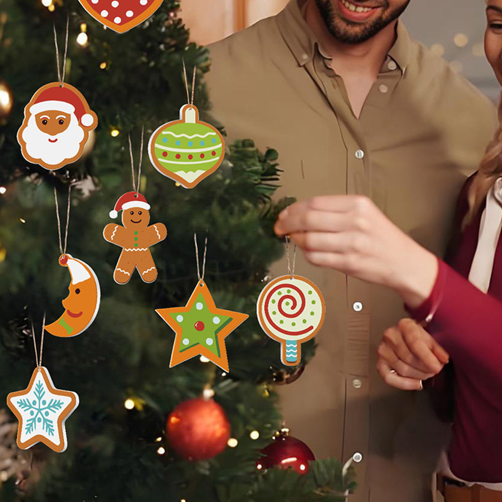 8 Stück Weihnachtsschmuck Malen nach Zahlen | Mond und Sterne Set