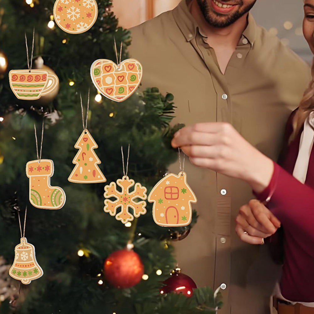 8 Stück Weihnachtsschmuck Malen nach Zahlen | Orange Dekoration Set