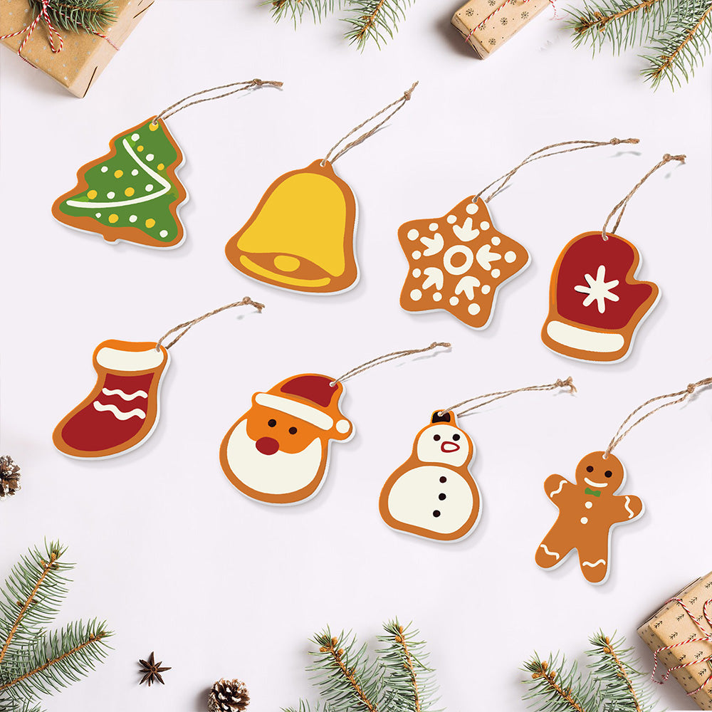 8 Stück Weihnachtsschmuck Malen nach Zahlen | Schneemann und Schneeflocken Set