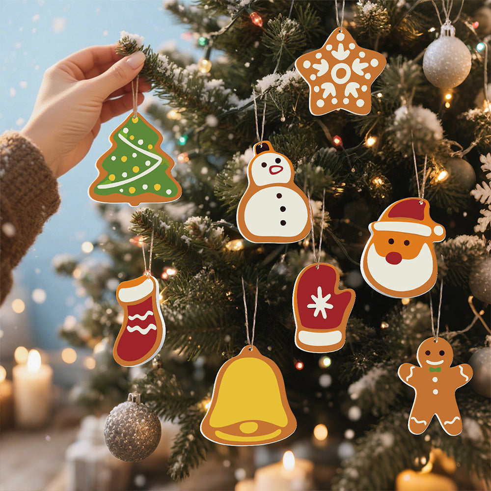 8 Stück Weihnachtsschmuck Malen nach Zahlen | Schneemann und Schneeflocken Set