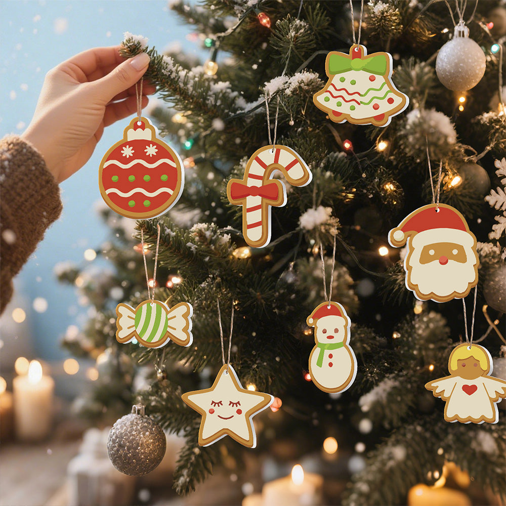 8 Stück Weihnachtsschmuck Malen nach Zahlen | Süßigkeiten und Schneemann Set