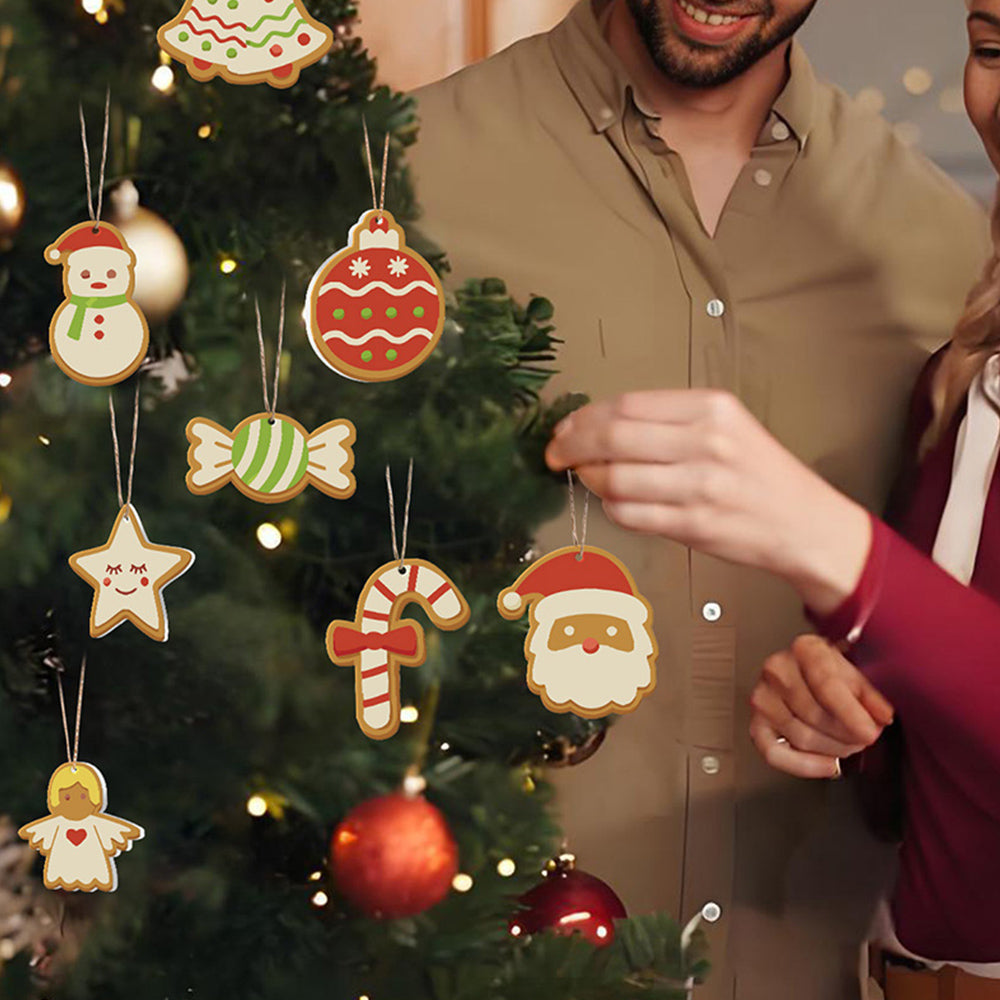 8 Stück Weihnachtsschmuck Malen nach Zahlen | Süßigkeiten und Schneemann Set