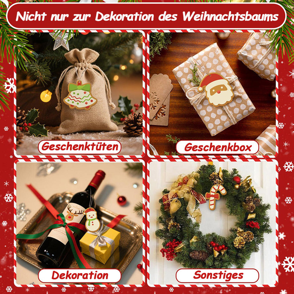 8 Stück Weihnachtsschmuck Malen nach Zahlen | Süßigkeiten und Schneemann Set