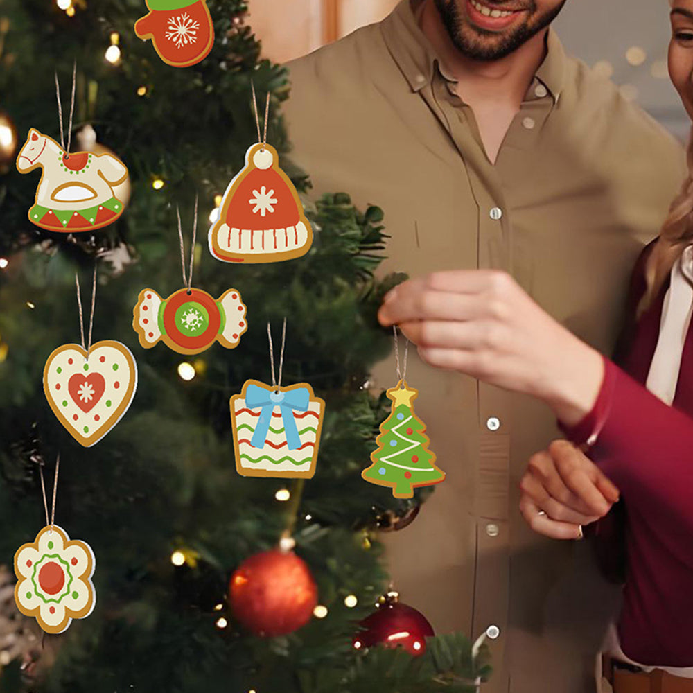 8 Stück Weihnachtsschmuck Malen nach Zahlen | Süßigkeiten und Trojanisches Pferd Set