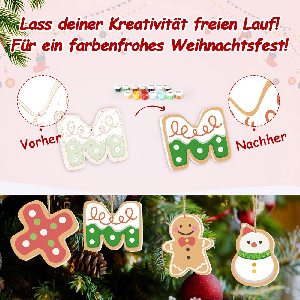 8 Stück Weihnachtsschmuck Malen nach Zahlen | Weihnachtsbriefe Set