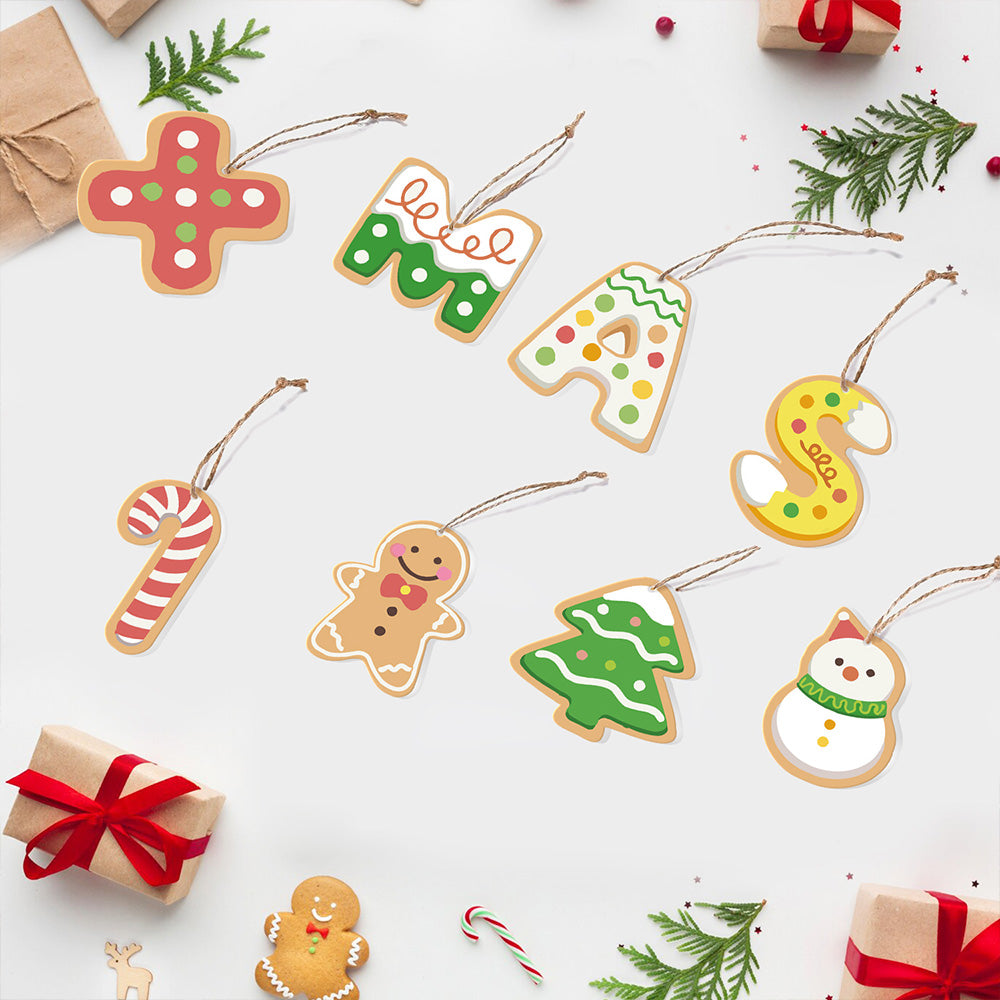 8 Stück Weihnachtsschmuck Malen nach Zahlen | Weihnachtsbriefe Set