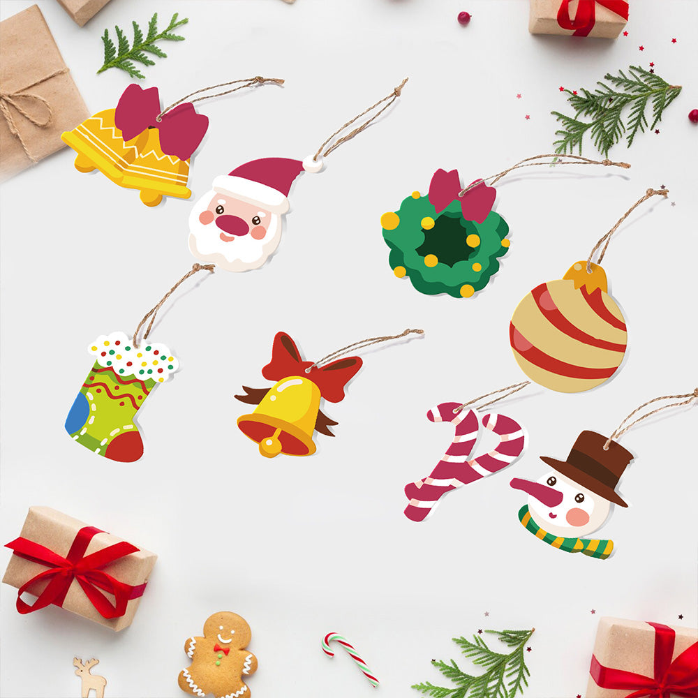 8 Stück Weihnachtsschmuck Malen nach Zahlen | Weihnachtsglocken Set