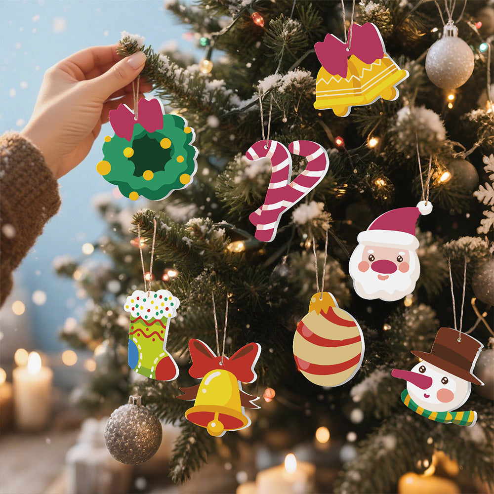 8 Stück Weihnachtsschmuck Malen nach Zahlen | Weihnachtsglocken Set