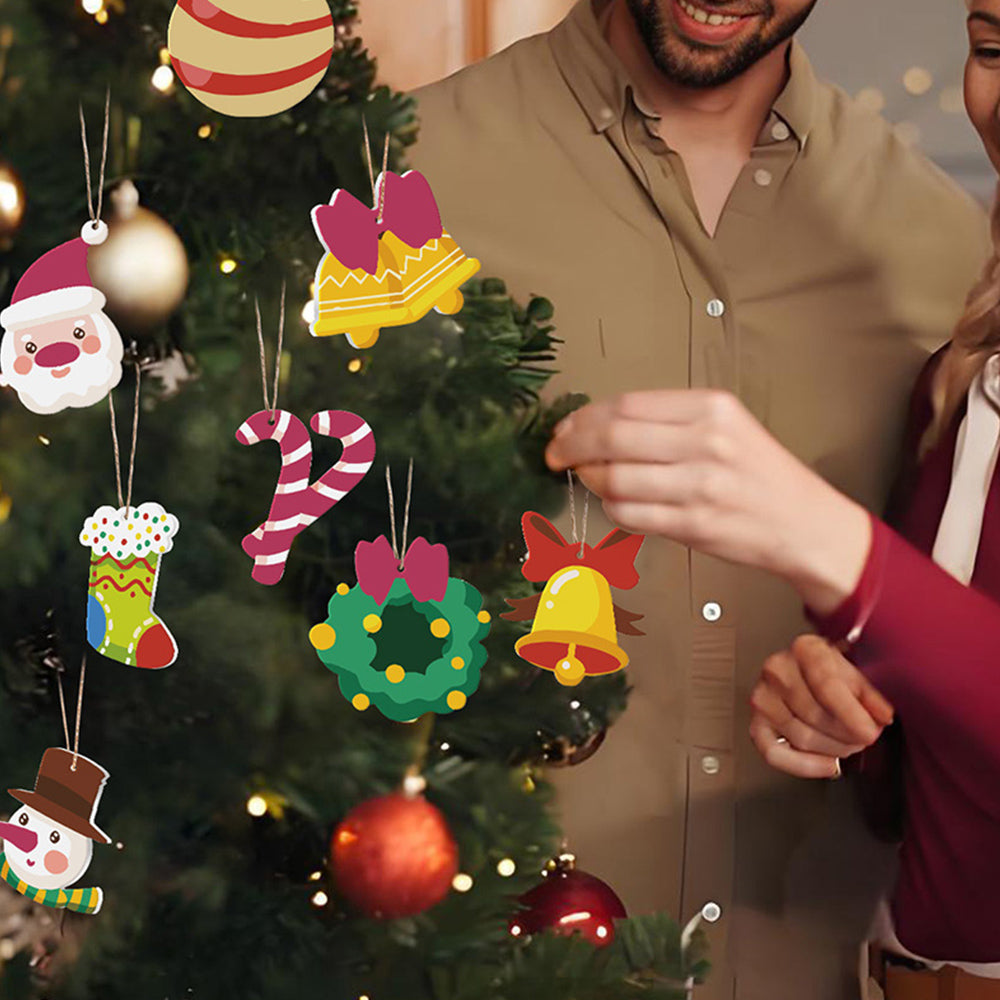 8 Stück Weihnachtsschmuck Malen nach Zahlen | Weihnachtsglocken Set