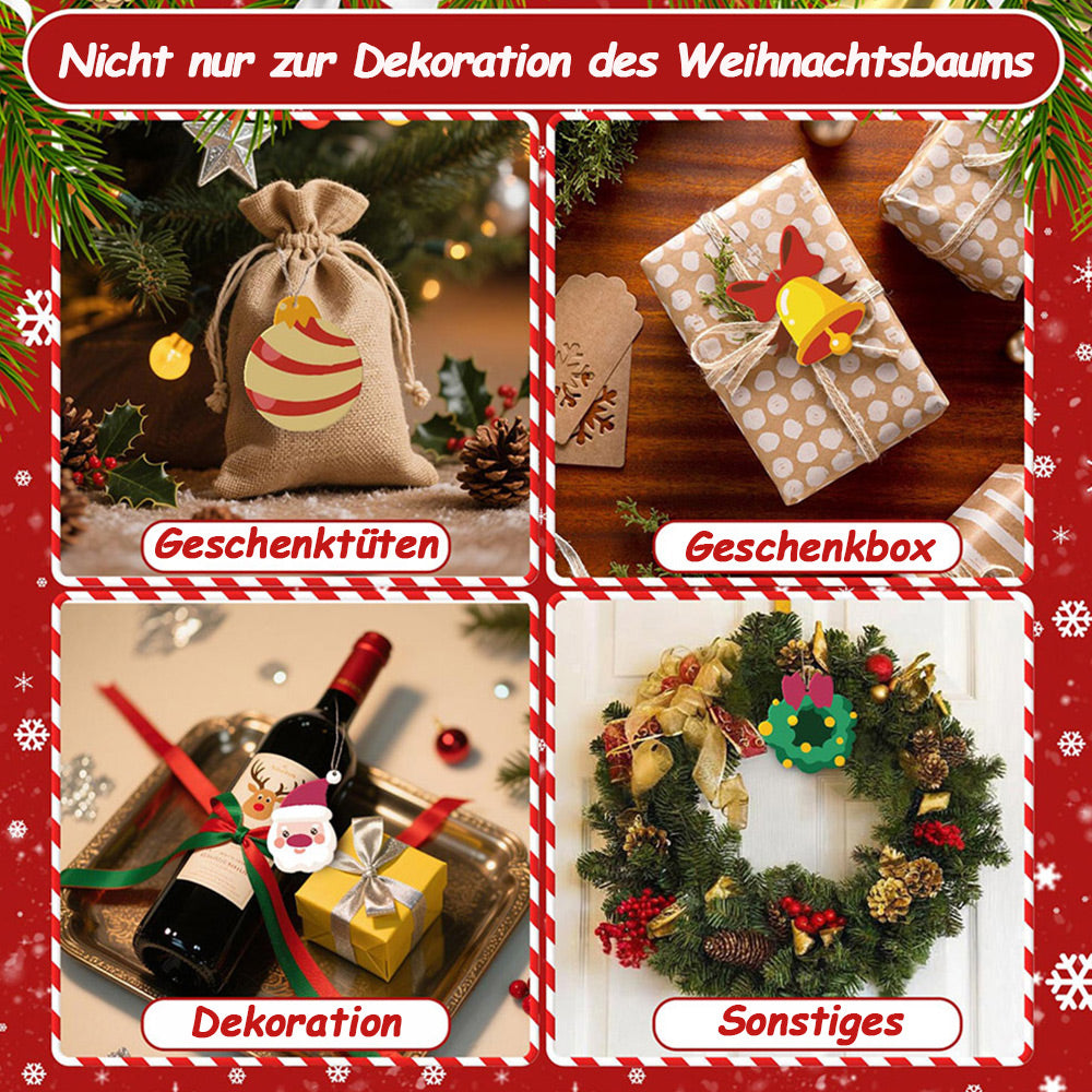 8 Stück Weihnachtsschmuck Malen nach Zahlen | Weihnachtsglocken Set