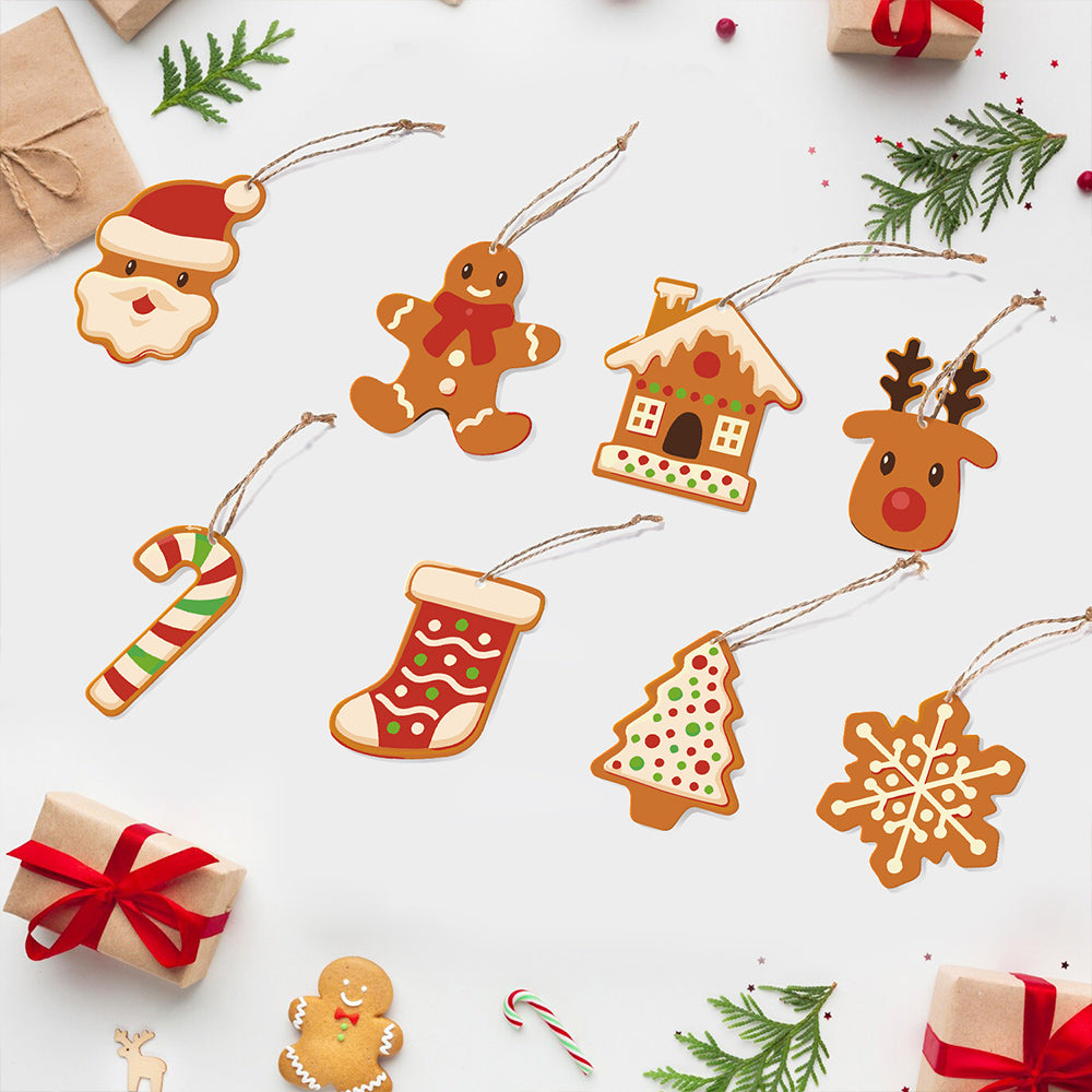 8 Stück Weihnachtsschmuck Malen nach Zahlen | Weihnachtskeks Set