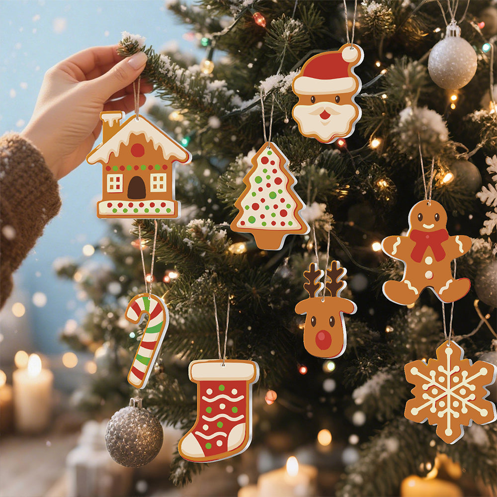8 Stück Weihnachtsschmuck Malen nach Zahlen | Weihnachtskeks Set