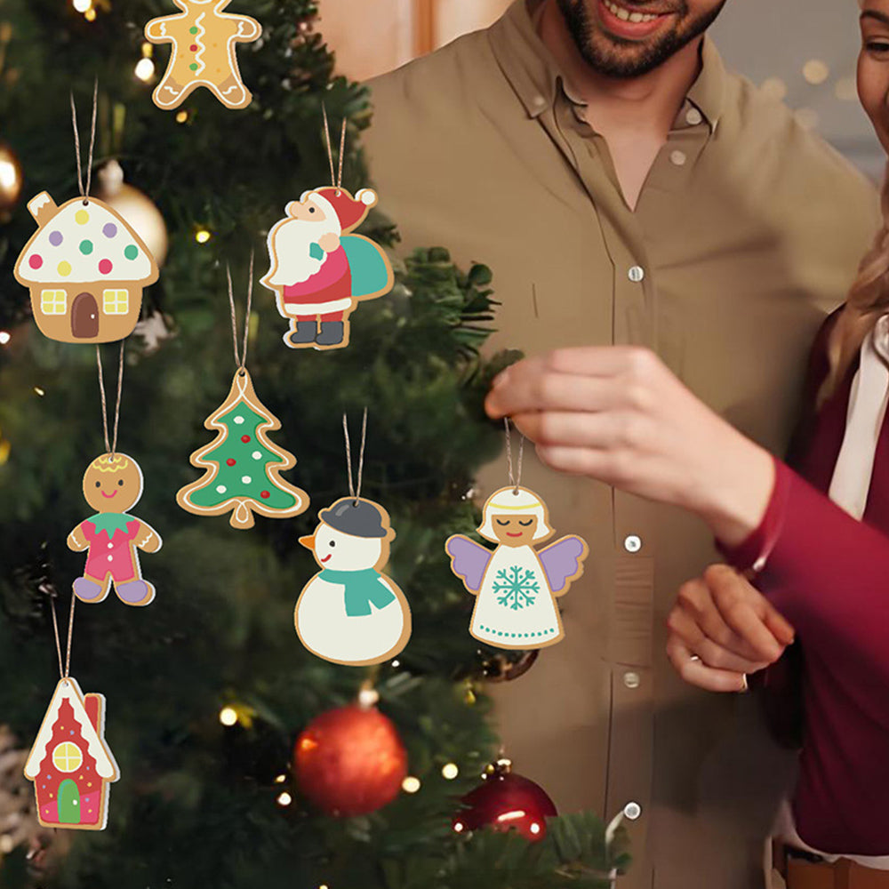 8 Stück Weihnachtsschmuck Malen nach Zahlen | Weihnachtsmann und Engel Set
