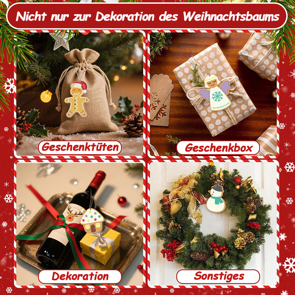 8 Stück Weihnachtsschmuck Malen nach Zahlen | Weihnachtsmann und Engel Set