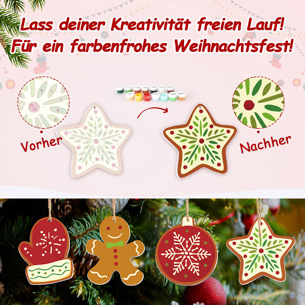 8 Stück Weihnachtsschmuck Malen nach Zahlen | Winterausrüstung Set
