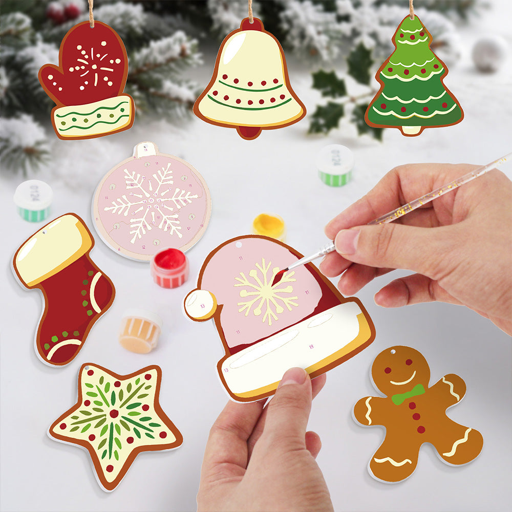 8 Stück Weihnachtsschmuck Malen nach Zahlen | Winterausrüstung Set