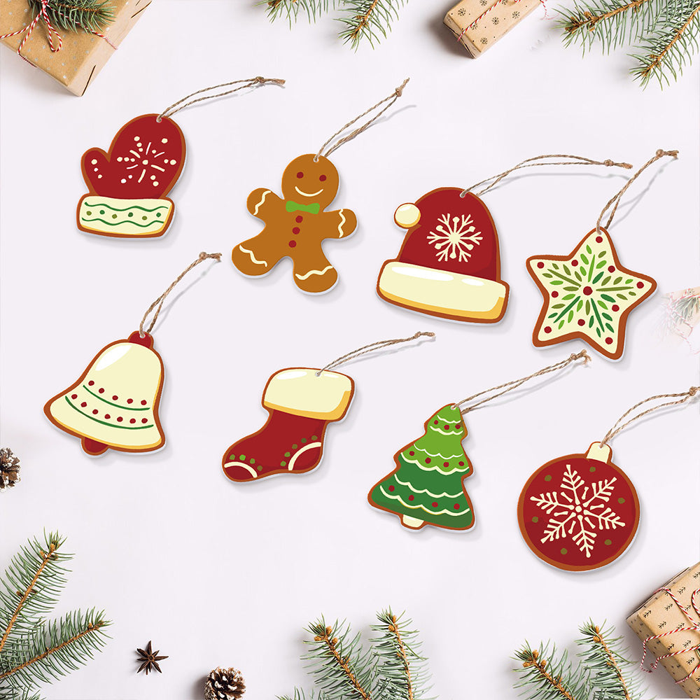 8 Stück Weihnachtsschmuck Malen nach Zahlen | Winterausrüstung Set