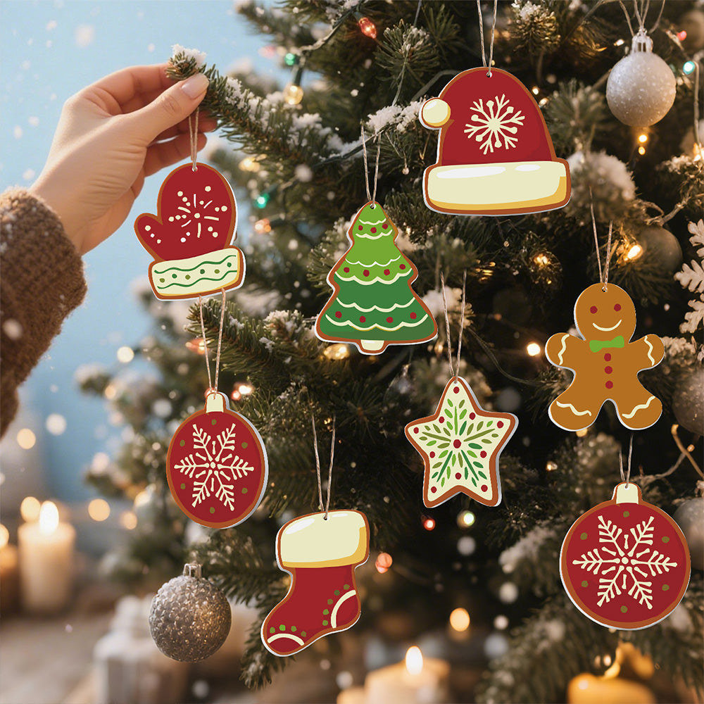 8 Stück Weihnachtsschmuck Malen nach Zahlen | Winterausrüstung Set