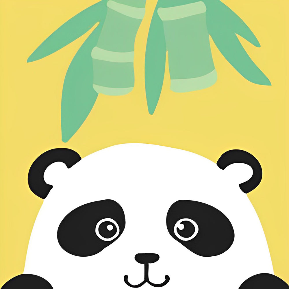 Cartoon Panda und Bambus Malen nach Zahlen Für Kinder