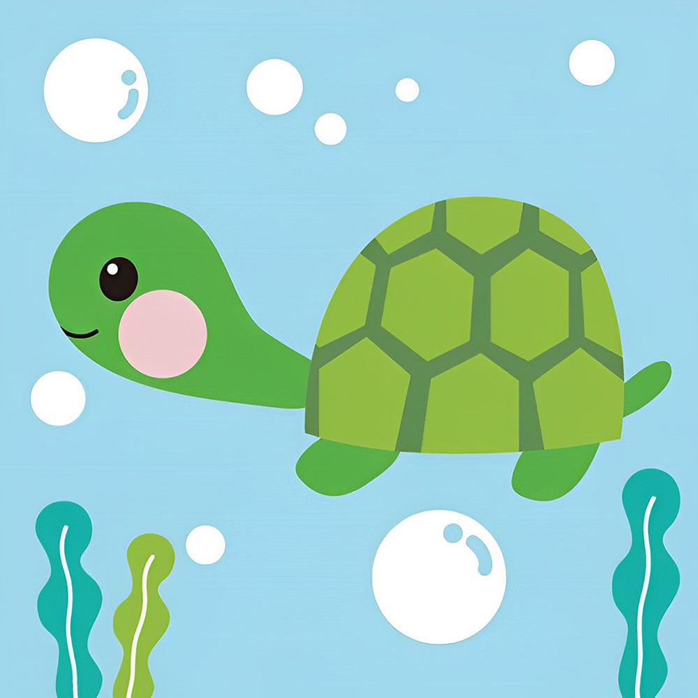Cartoon Schildkröte Malen nach Zahlen Für Kinder –