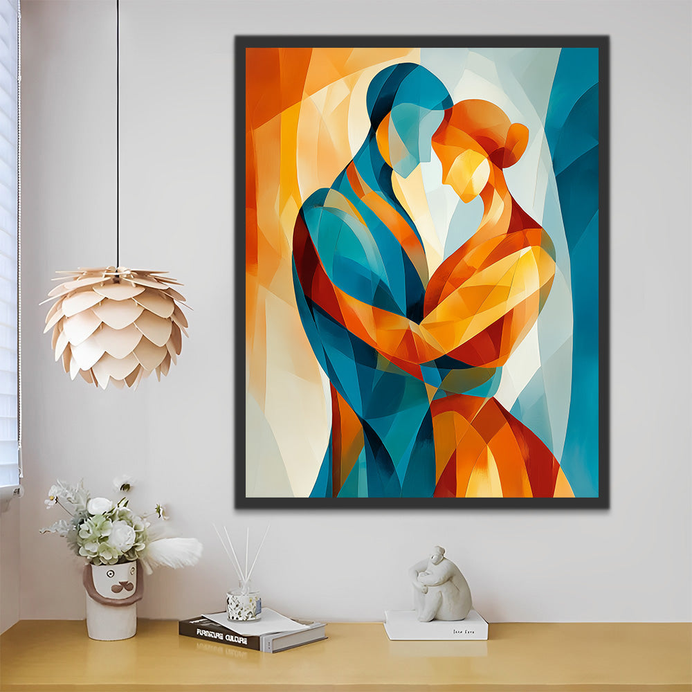 Abstract Couple Hugging Malen nach Zahlen