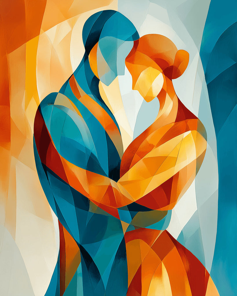Abstract Couple Hugging Malen nach Zahlen