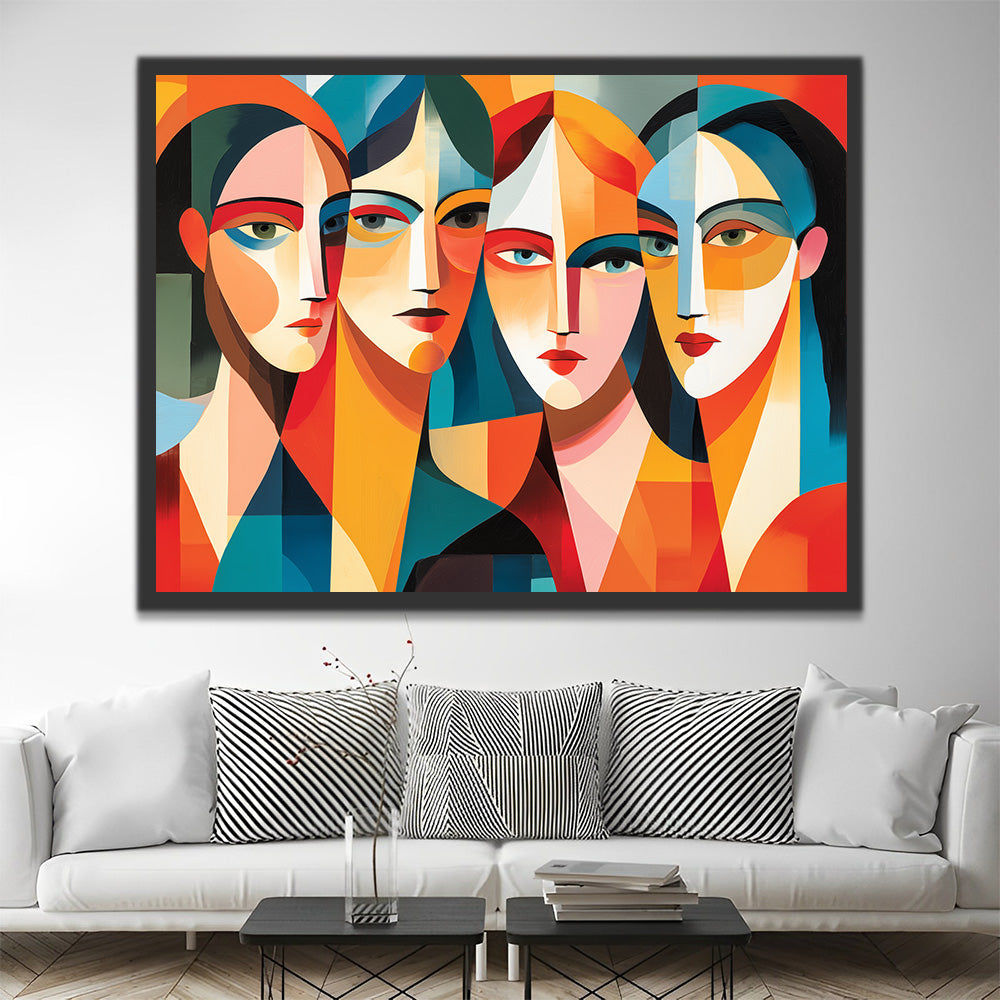 Abstrakte Frauen im Stil von Picasso Malen nach Zahlen