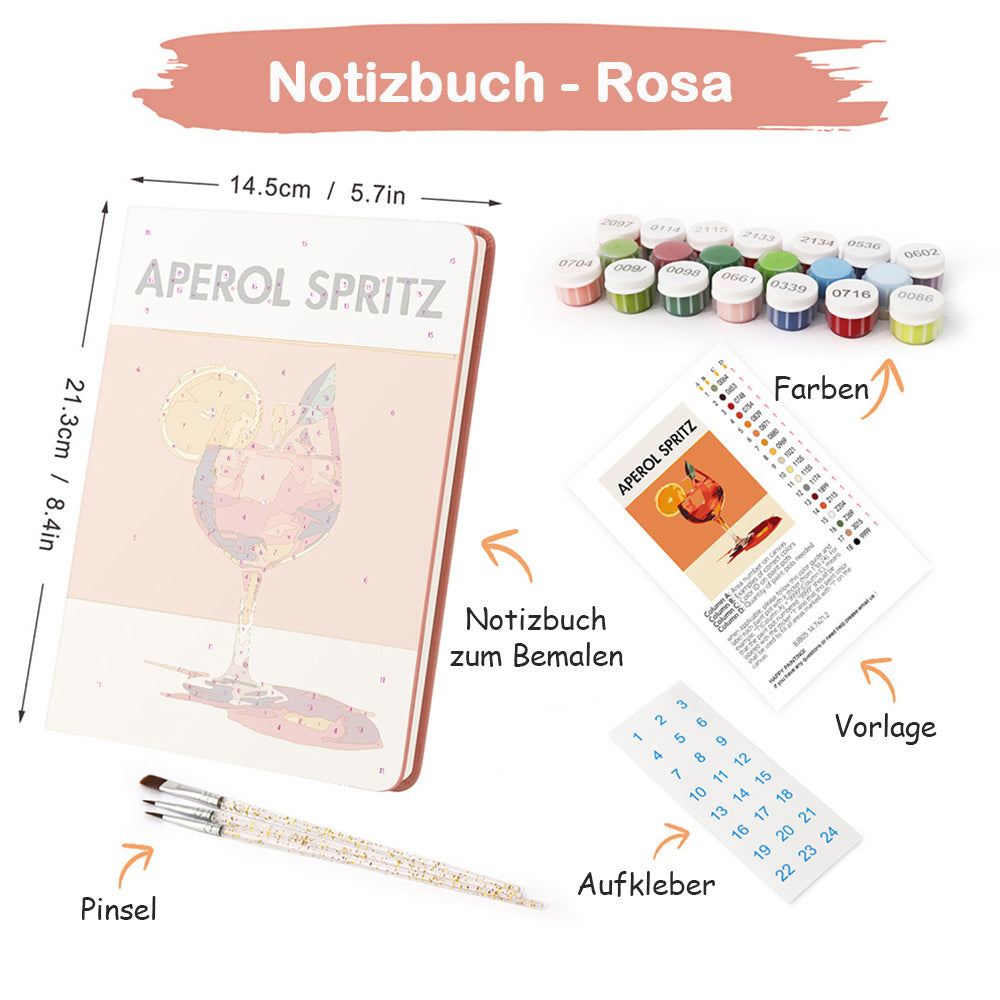 Aperol Spritz Notizbuch Malen nach Zahlen