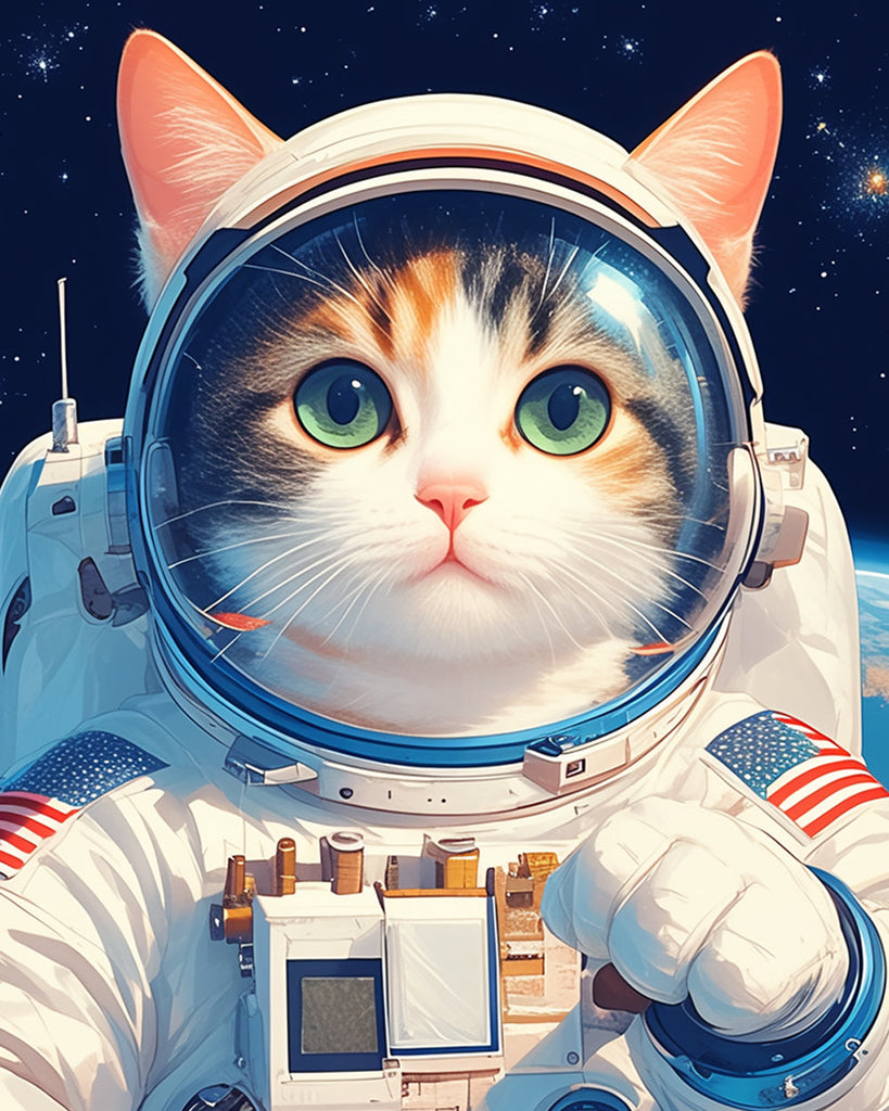 Astronaut Katze Malen nach Zahlen