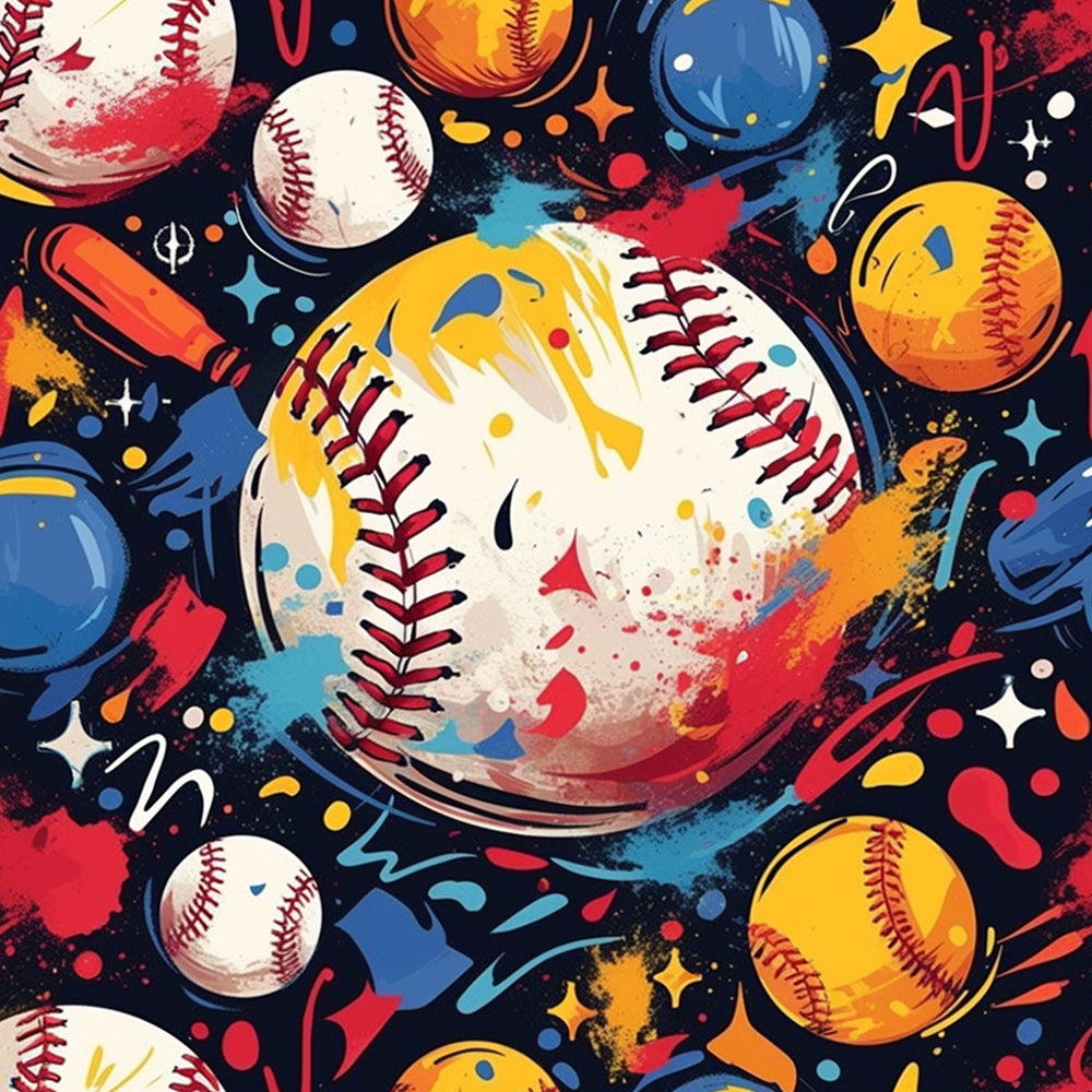 Baseballs und Graffiti Malen nach Zahlen