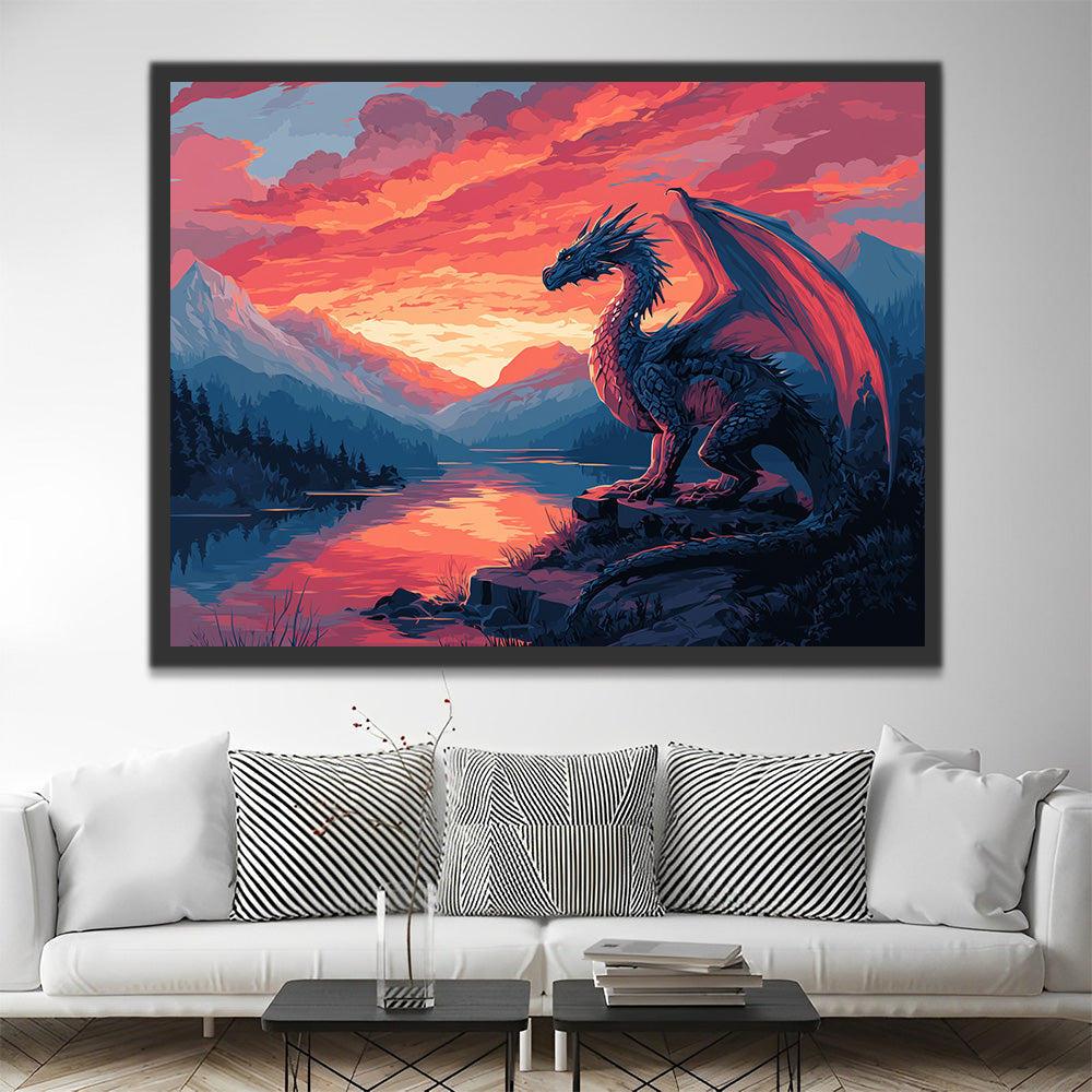 Bergdrache Malen nach Zahlen
