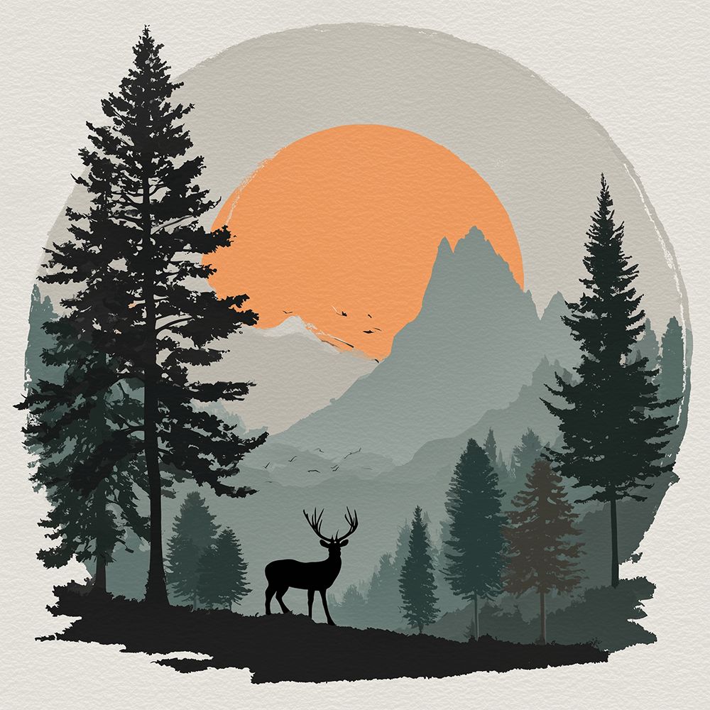 Berge bei Sonnenaufgang Malen nach Zahlen