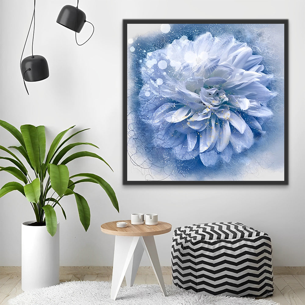 Blaue Chrysantheme Malen nach Zahlen