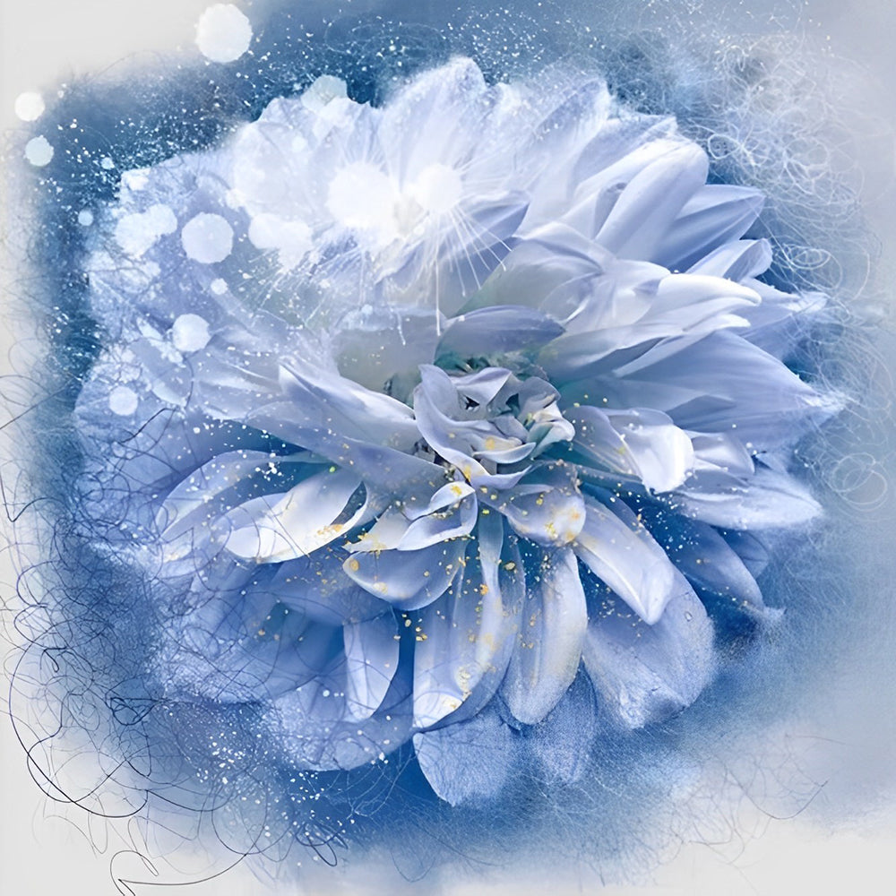 Blaue Chrysantheme Malen nach Zahlen