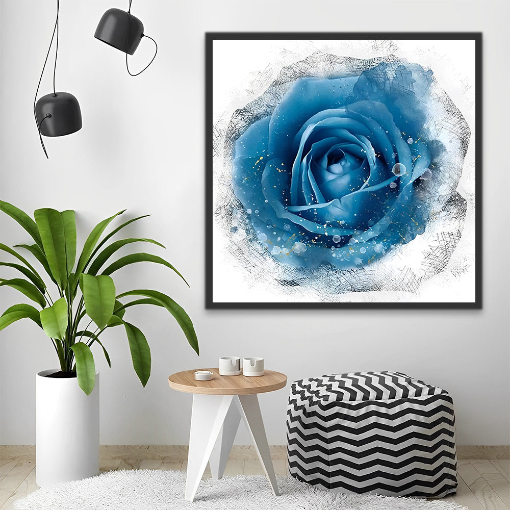 Blaue Rose Malen nach Zahlen