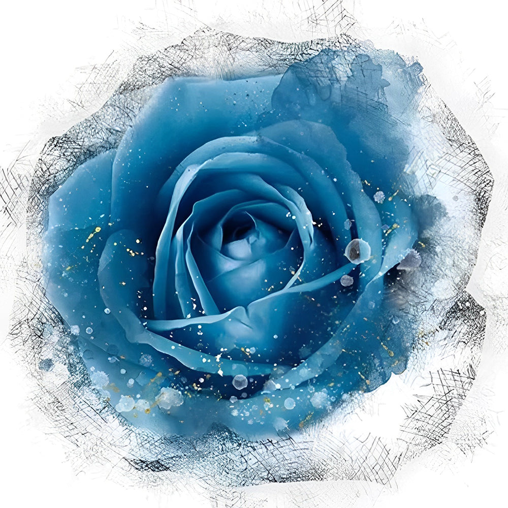 Blaue Rose Malen nach Zahlen