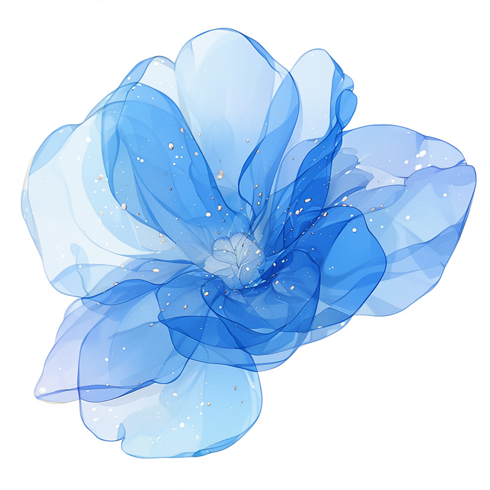 Blaue Transparente Blume Malen nach Zahlen